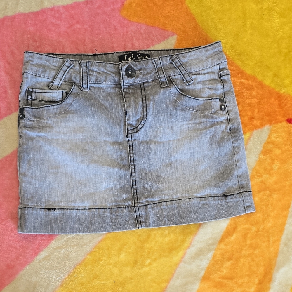 LEI Light Blue Denim Mini Skirt